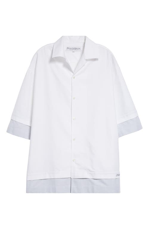 JW Anderson Double Layer Oversize Camp Shirt White at Nordstrom, Us