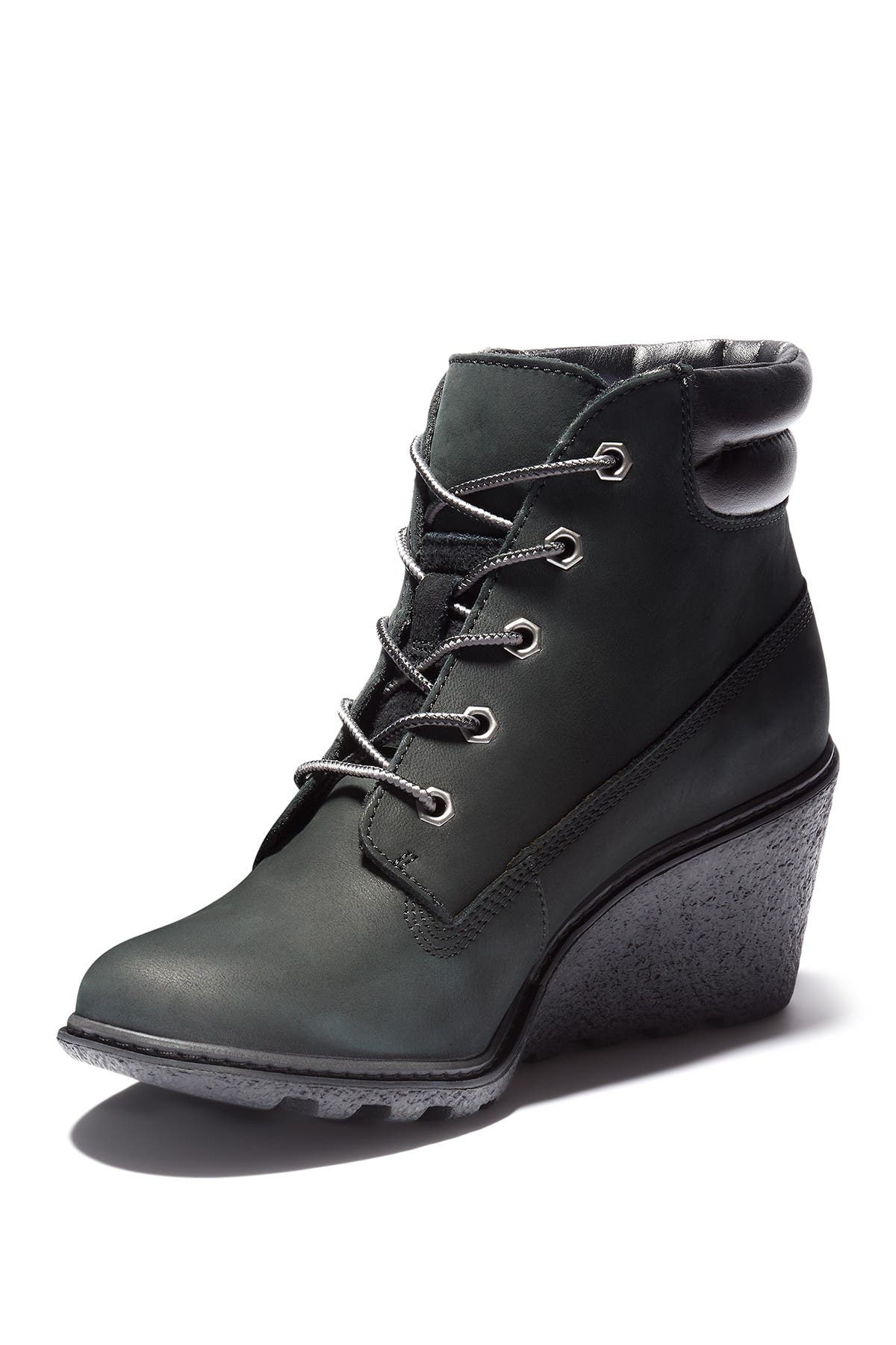 black wedge timberland boots