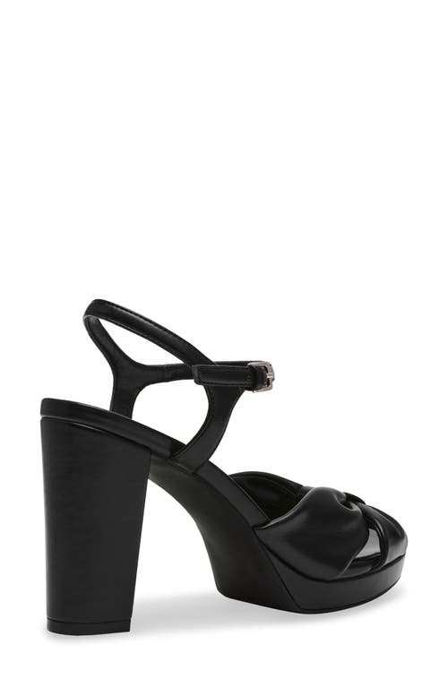 Anne Klein Velia Ankle Strap Platform Sandal In Black Smooth