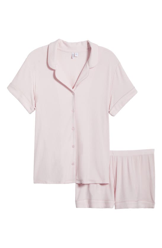 Nordstrom Moonlight Eco Rib Short Pajamas In Pink Cake