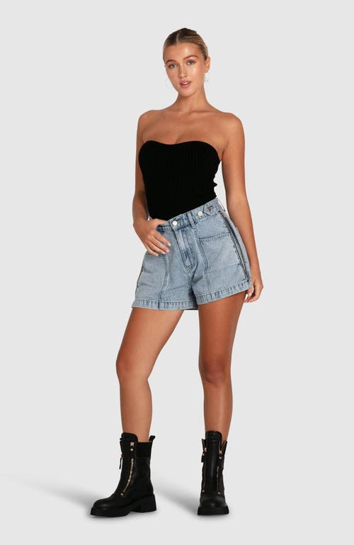 Belle & Bloom Bring The Heat Denim Shorts In Stonewash