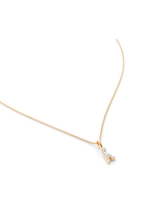 Diamond Alphabet Pendant Necklace in 18Ct Gold Vermeil Sterling H