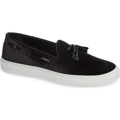 Jared Lang Napoli Tassel Slip-On Sneaker, Black