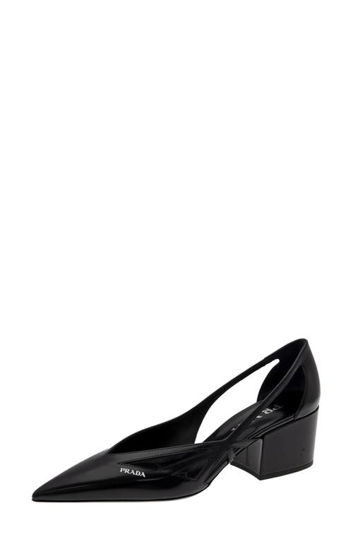 Shop Prada Runway Pointed Toe Pump In Nero