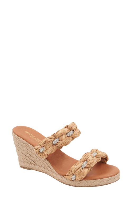 André Assous Nolita Espadrille Wedge Sandal Natural/Crystal at Nordstrom,