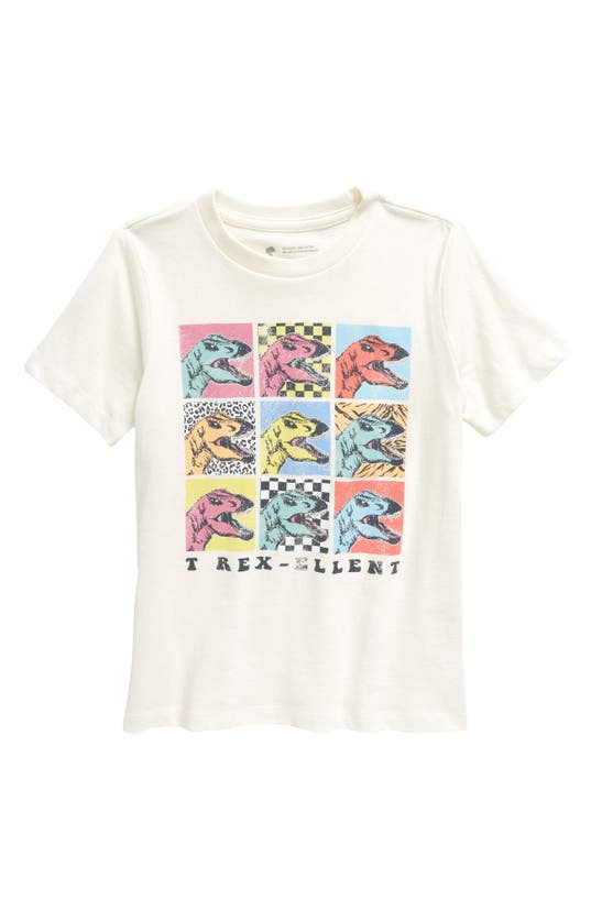 Shop Tucker + Tate Kids' Tai Cotton Graphic T-shirt In White Snow T-rexellent