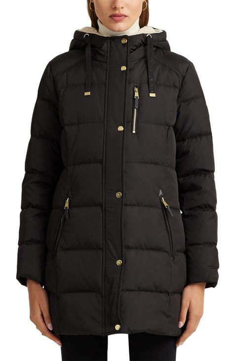Polo Ralph Lauren RLX Hooded Down Puffer Jacket Patch Women’s Size S/M Read  Desc