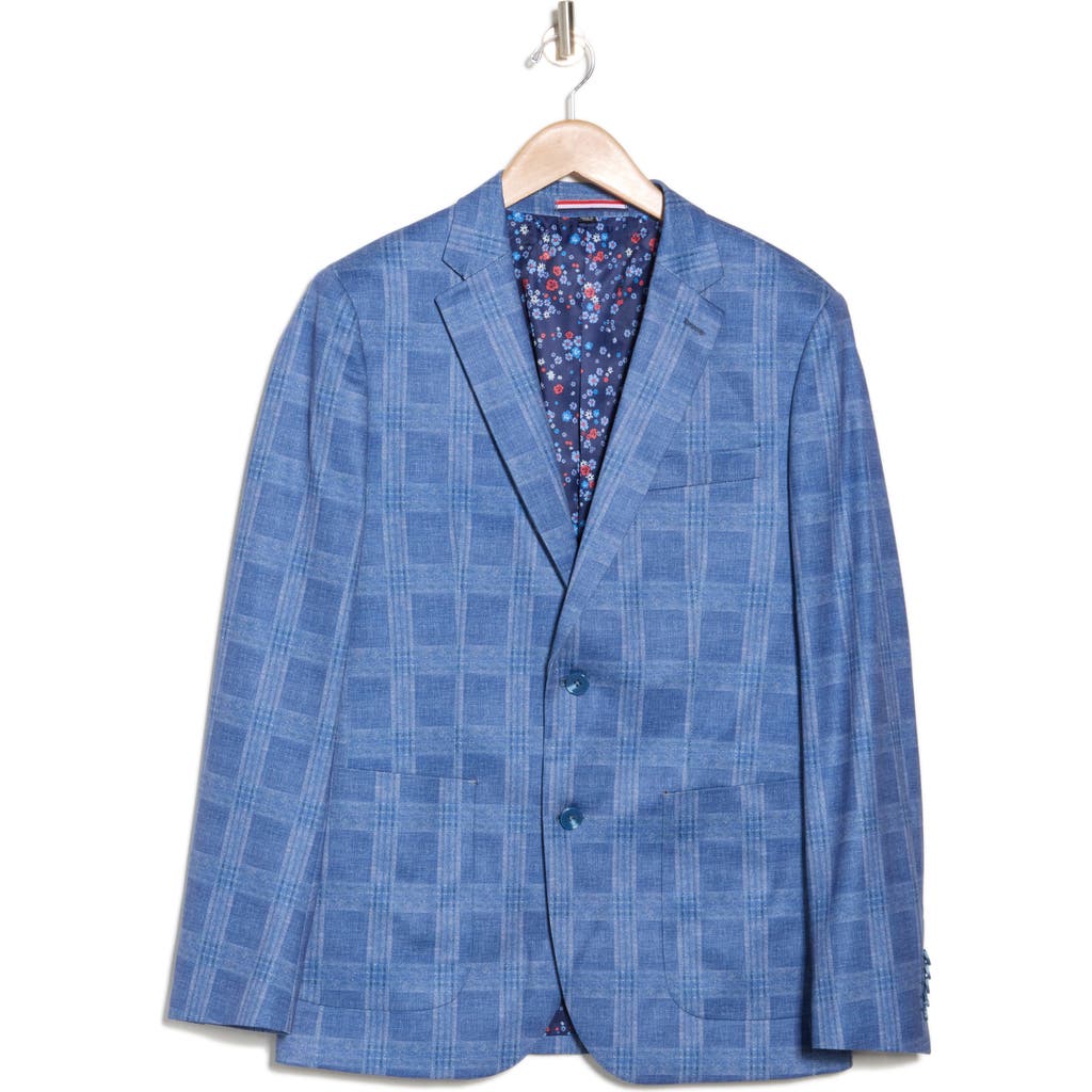 Shop Soul Of London Check Soft Jersey Blazer In Blue