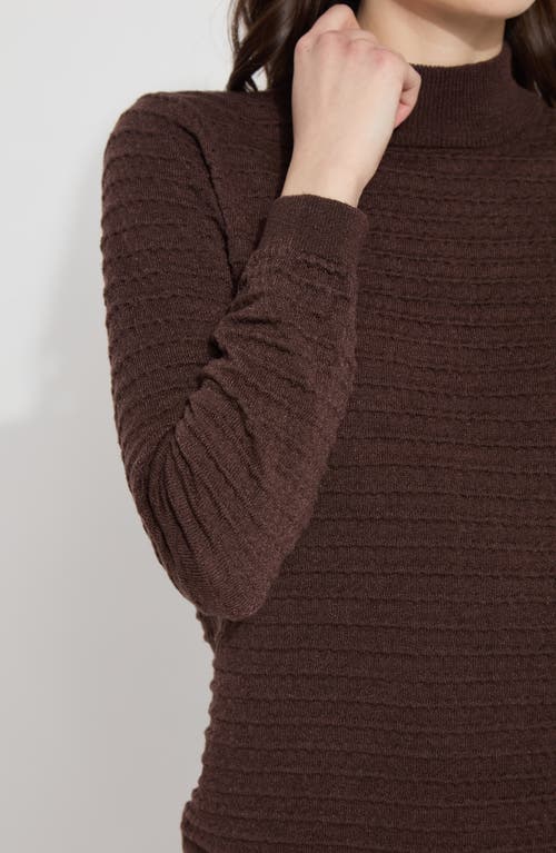 Shop Lyssé Smocked Mock Neck Sweater In Dark Mocha