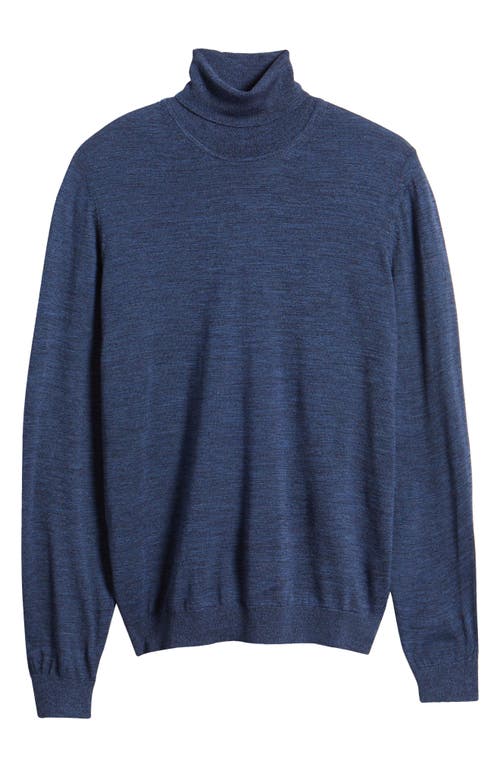 Shop Hugo Boss Boss Musso Virgin Wool Turtleneck Sweater In Bright Blue