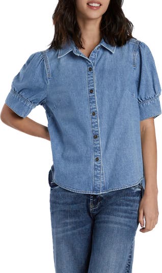 Perfect Puff Sleeve Denim Shirt