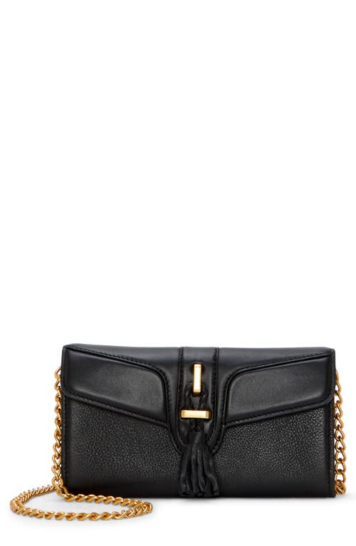 Shop Vince Camuto Maecy Leather Wallet On A Chain In Black