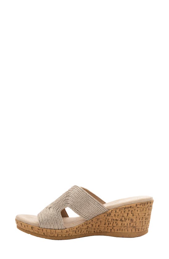 Shop David Tate Vibe Wedge Slide Sandal In Wheat