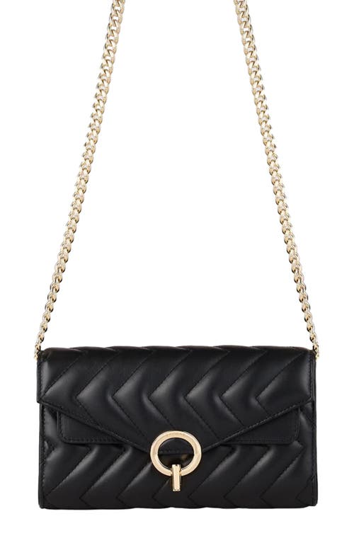 Shop Sandro Leather Crossbody Clutch Bag In Black