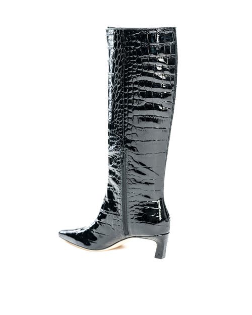 Allegra James Bella Embossed Boot In Black