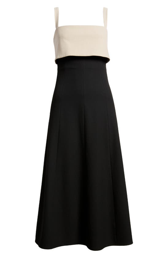 Shop Rue Sophie Aurelia Colorblock Midi Dress In Taupe Black