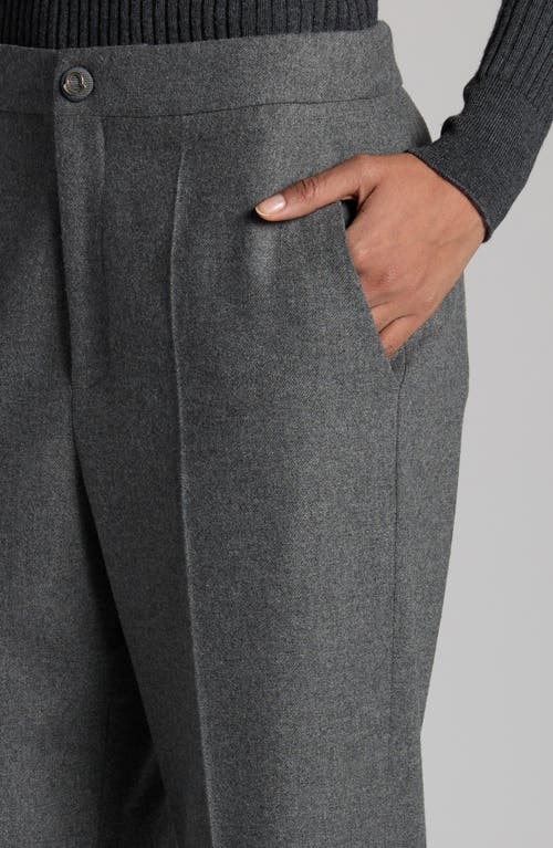 Shop Moncler Wool Blend Straight Leg Pants In Grey