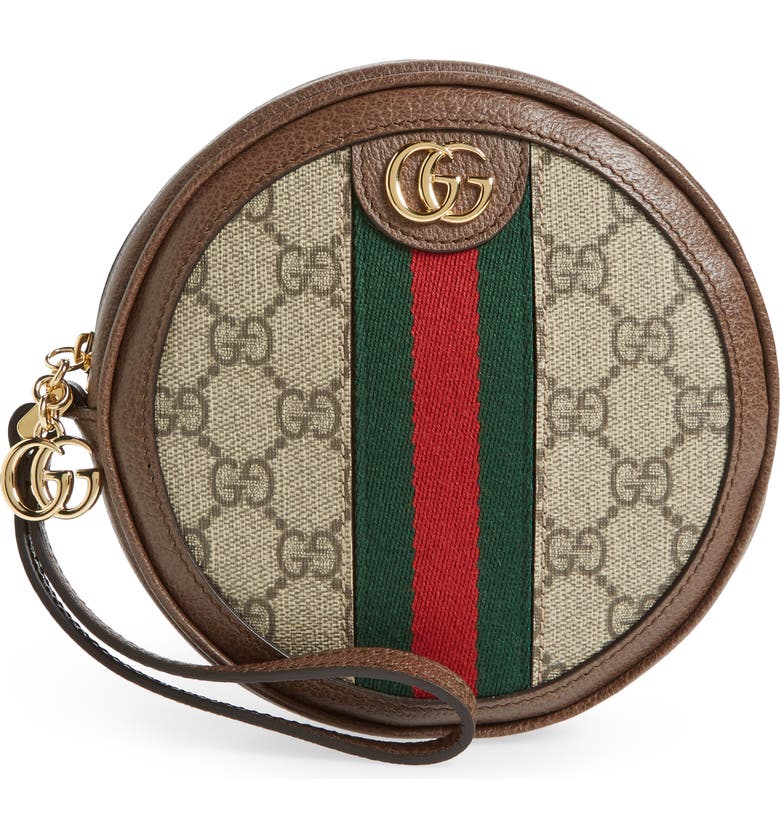 Gucci Ophidia GG Supreme Canvas Circle Wristlet | Nordstrom