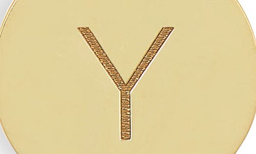 Meshmerise Initial Disc Pendant Necklace In Yellow-y