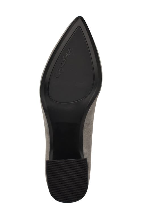 Shop Calvin Klein Lenott Pointed Toe Pump In Medium Grey