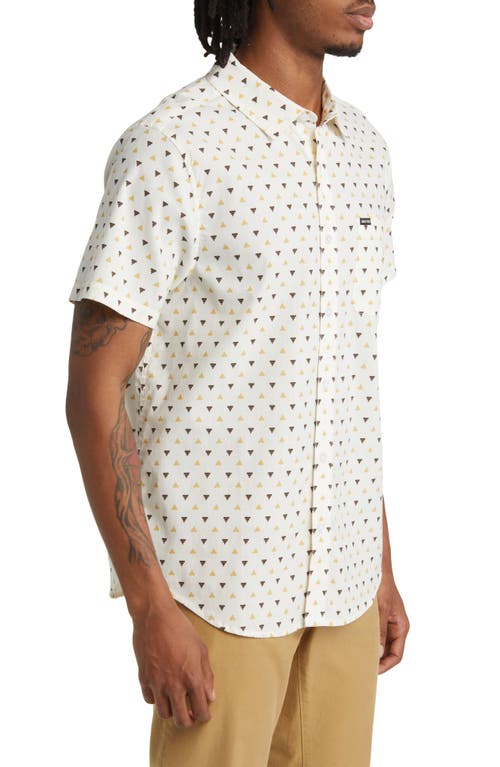 Shop Brixton Charter Regular Fit Tropical Short Sleeve Button-up Shirt In Off White/straw/dark Earth