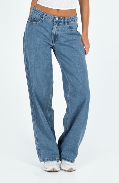 Shop Princess Polly Maryanne Mid Rise Relaxed Fit Jeans In Blue