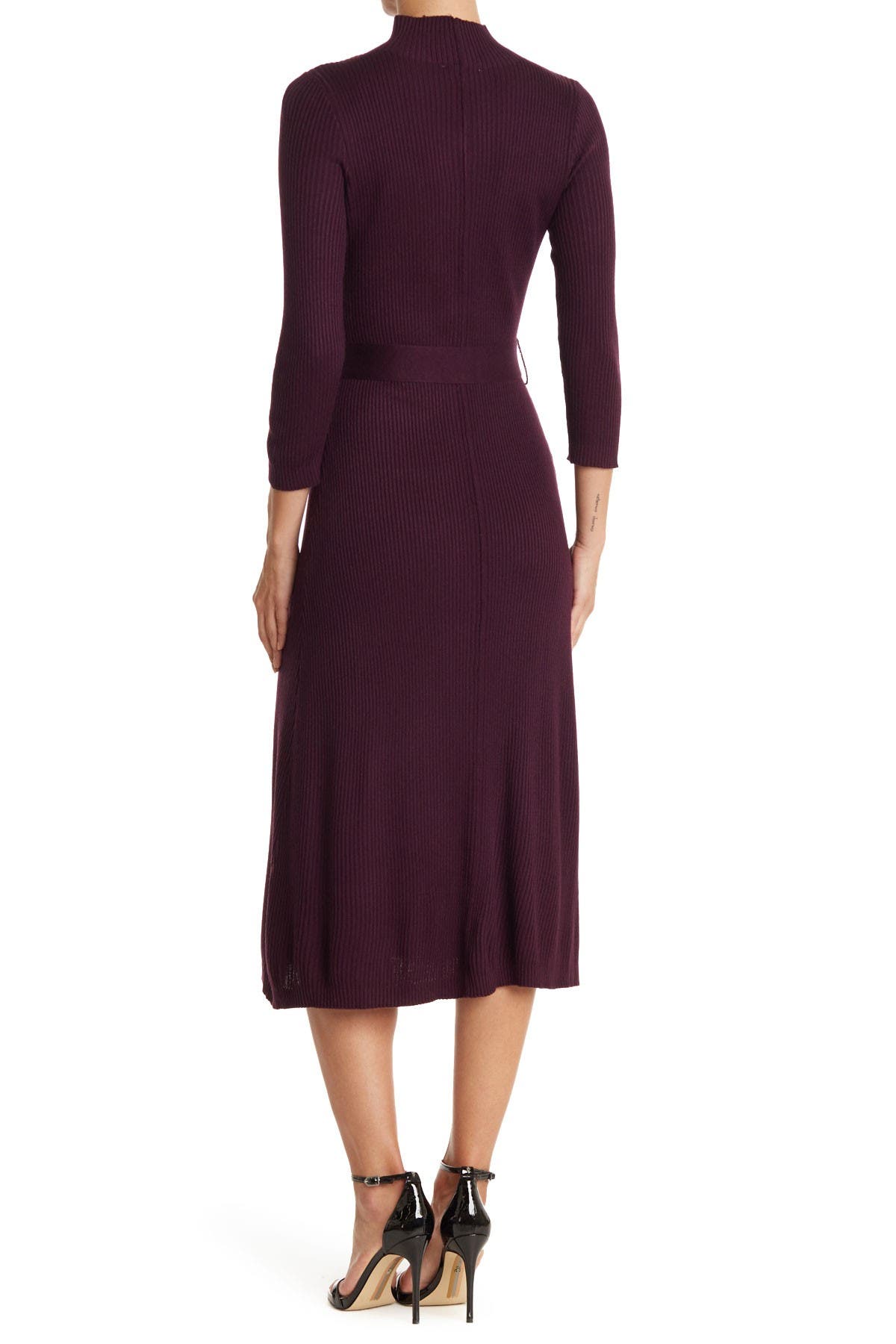 Calvin Klein Belted Mock Neck Midi Dress Nordstrom Rack