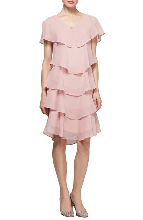 SL FASHIONS Georgette Ruffle Tiered Dress Fdr at Nordstrom,