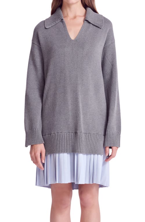 ENGLISH FACTORY ENGLISH FACTORY MIXED MEDIA PLEATED MINIDRESS