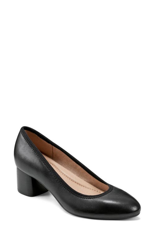 Shop Earth ® Rellia Block Heel Pump In Black Leather