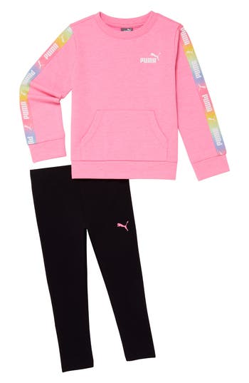 Puma Fleece Pullover & Leggings Set In Pink