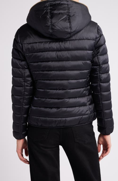 Shop Save The Duck Elvira Quilted Water Repellent Hooded Puffer Jacket In Black