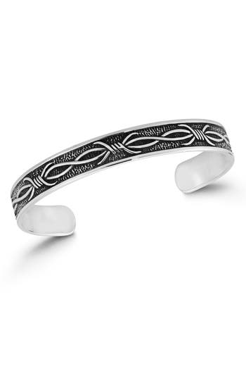 Yield Of Men Knot Textured Cuff Bracelet In Silver