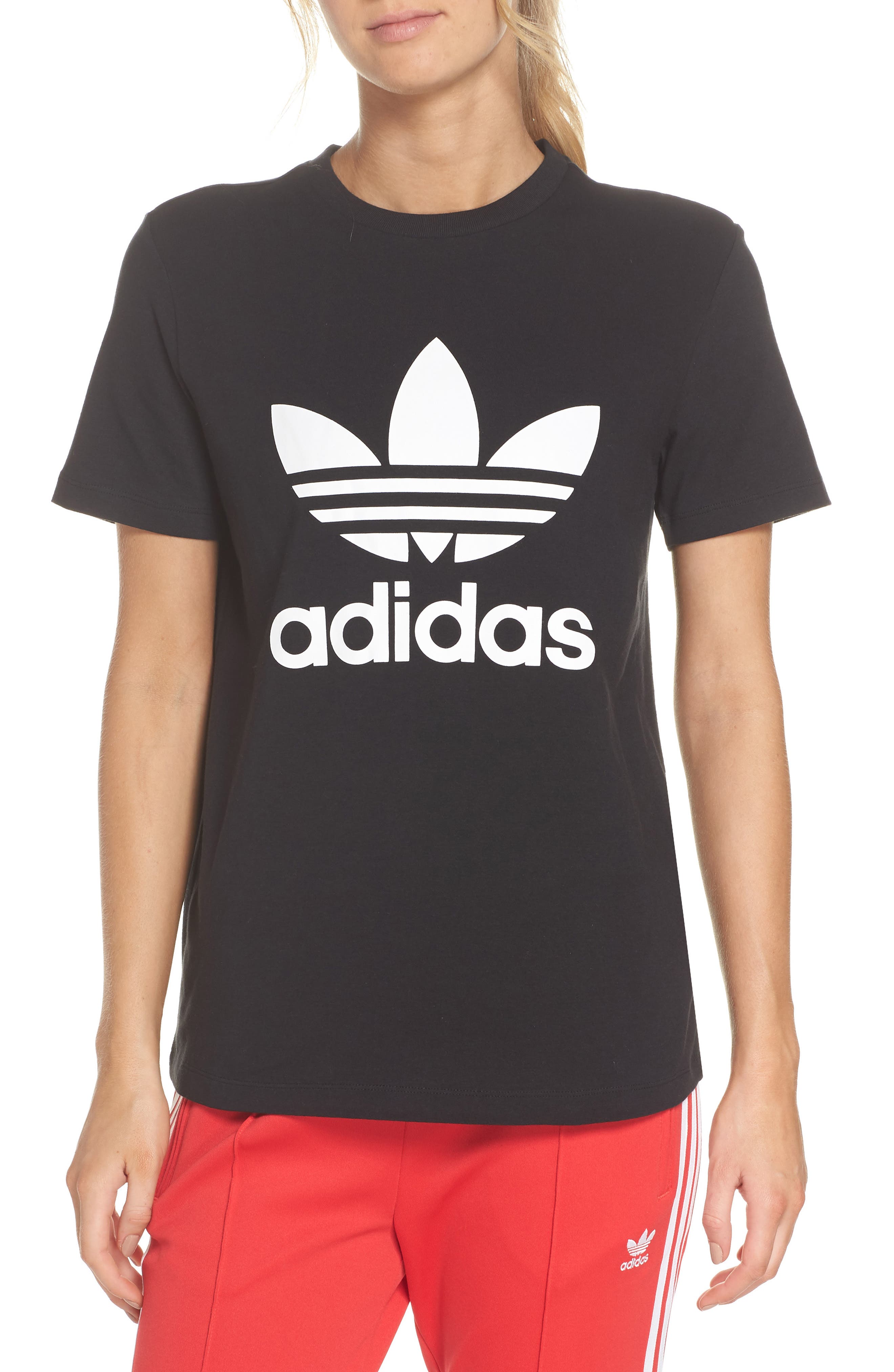 UPC 190311439931 product image for adidas Originals adidas Trefoil Tee, Size Small in Black/White at Nordstrom | upcitemdb.com