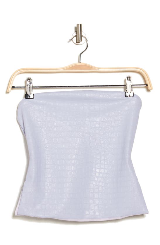 Shop Naked Wardrobe The Crocodile Collection Croc Embossed Faux Leather Tube Top In Lavender