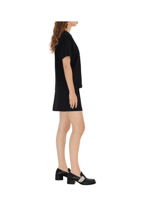 Burberry Daisy-logo Cotton T-shirt In Black