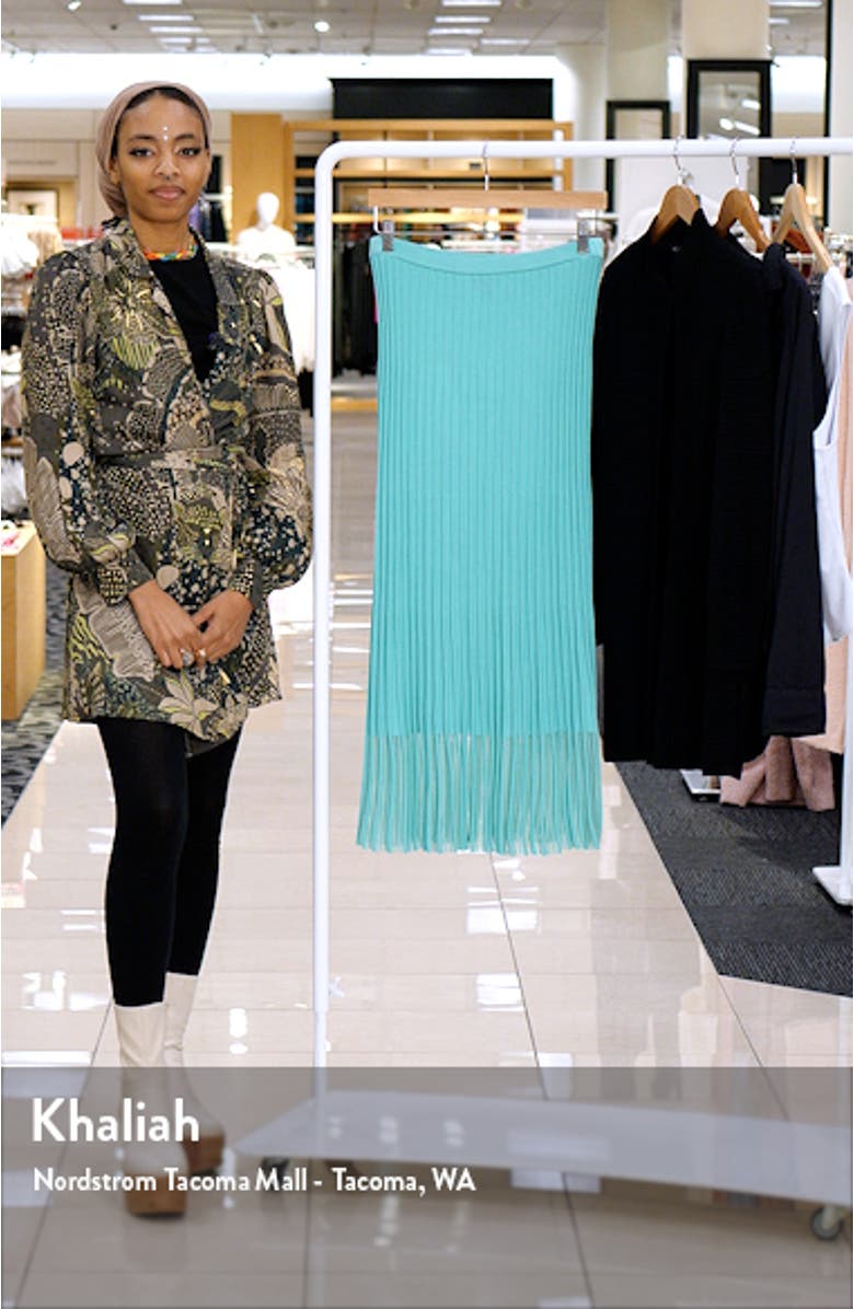 Textured Stripe Sheer Hem Midi Skirt, sales video thumbnail