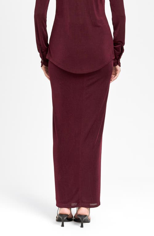 Shop Wayf Knit Maxi Skirt In Aubergine