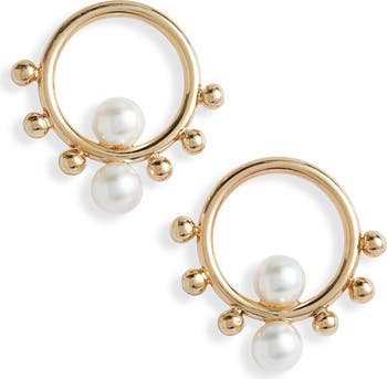 Poppy Finch Circle Bubble Cultured Pearl Drop Earrings | Nordstrom