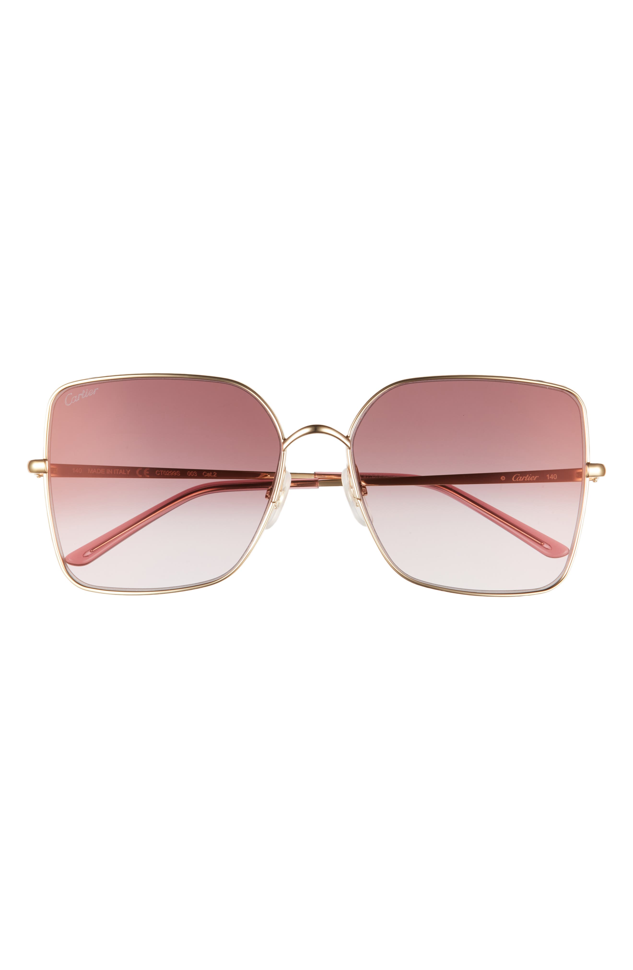 Cartier 59mm Square Sunglasses in Gold/Rose at Nordstrom
