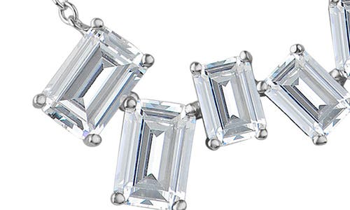 Kenneth Jay Lane Scatter Emerald Cubic Zirconia Necklace In Clear/silver