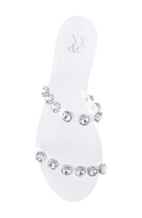 New York And Company Chava Rhinestone Jelly Sandal In White
