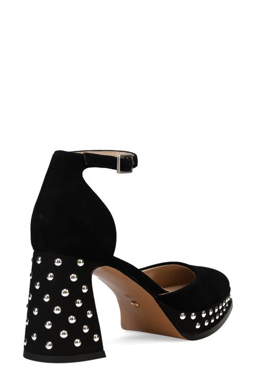 Pelle Moda Dietta Ankle Strap Platform Pump In Black
