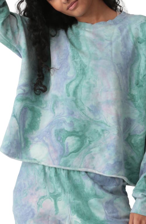 Rylan Marble Sweatshirt in Lavender/Jade