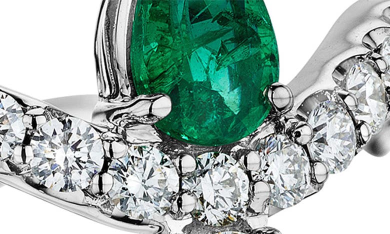 Shop Hueb Mirage Emerald & Diamond Ring In White Gold