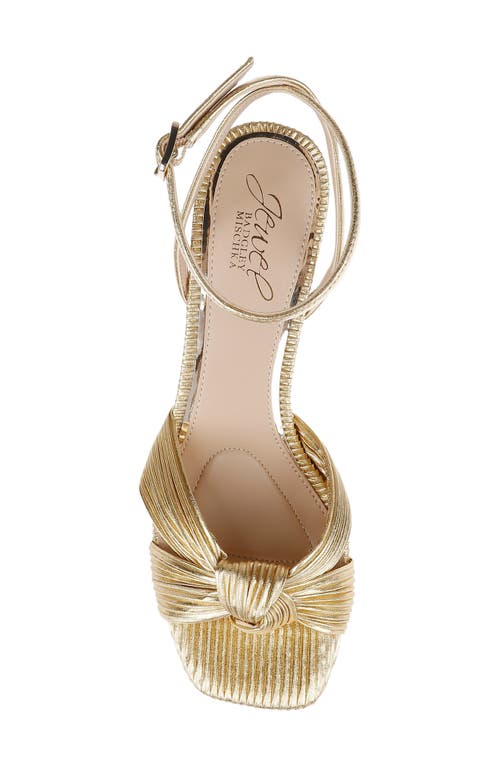 Jewel Badgley Mischka Jw5233 Womens Bow Manmade Ankle Strap In Gold Fabric