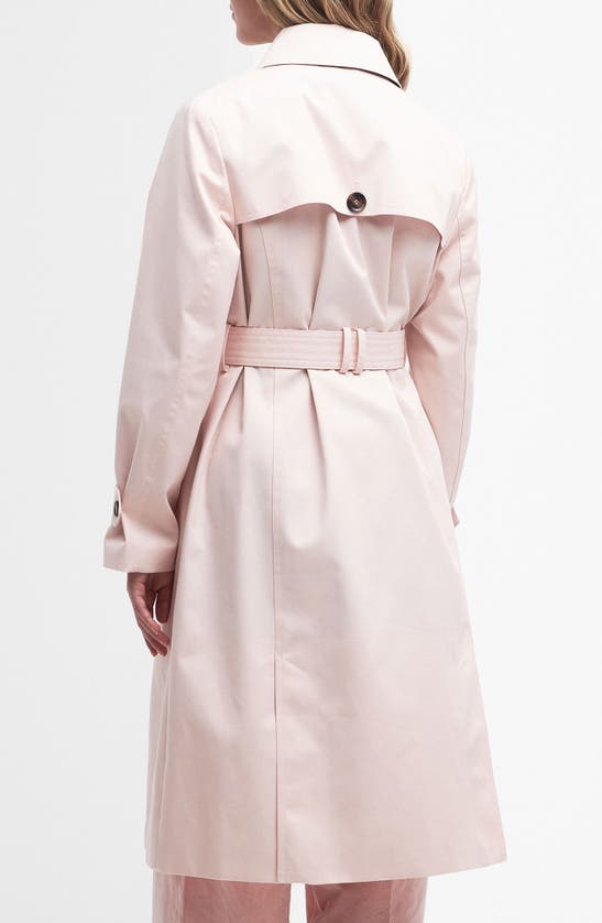 Shop Barbour Greta Showerproof Belted Trench Coat In Primrose Pink Hessian
