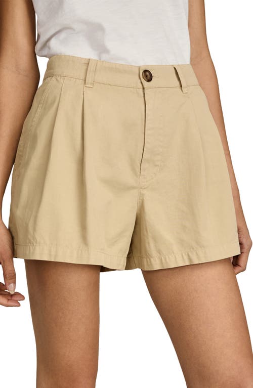 Shop Lucky Brand Wide Leg Cotton Twill Shorts In Dark Khaki