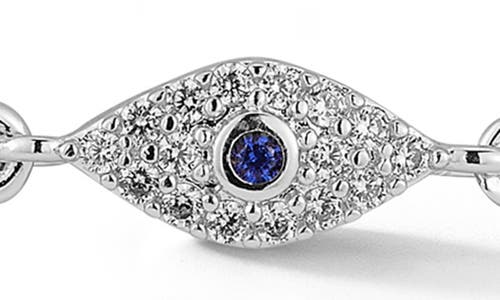 Chloe & Madison Chloe And Madison Cubic Zirconia Evil Eye Necklace In Silver