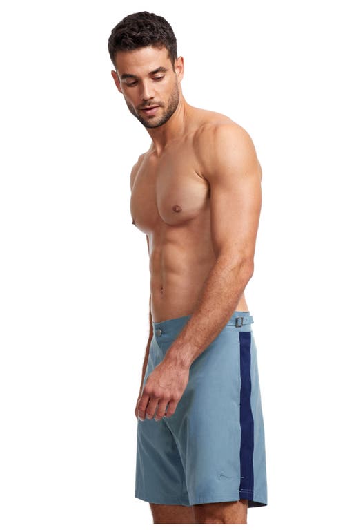 Shop Gottex Men Vacation Mode 9" Swim Shorts In Grey Navy